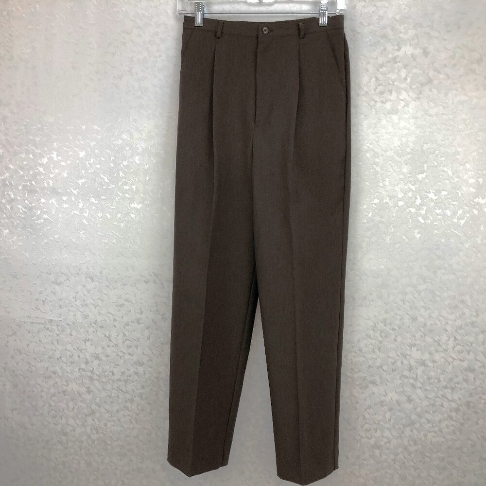 DONNKENNY Vintage Petite Brown Modern Straight-Leg Trousers Size 6P